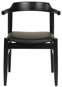 ΠΟΛΥΘΡΟΝΑ ΤΡΑΠΕΖΑΡΙΑΣ CERSEI HM9946.02 RUBBERWOOD &amp; PU ΣΕ ΜΑΥΡΟ 57x54x74Υεκ