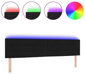 vidaXL LED κεφαλάρι με φώτα λωρίδας LED Μαύρο 200 cm Πολυεστέρας