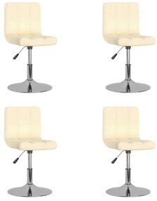 vidaXL Καρέκλες Τραπεζαρίας Περιστρεφόμενες 4 τεμ. Κρεμ Υφασμάτινες