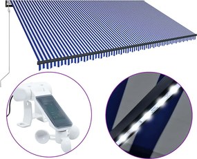 vidaXL Ηλεκτρική τέντα με LED και αισθητήρα 6 x 3 m