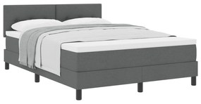 vidaXL Box Spring Κρεβάτι με Στρώμα Σκούρο Γκρι 140x200 cm Ύφασμα
