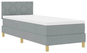 vidaXL Κρεβάτι box spring με στρώμα Ανοιχτό γκρι 80 x 200 cm ύφασμα