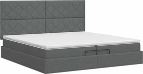 vidaXL Κρεβάτι Ottoman με στρώμα Σκούρο Γκρι 200 x 200 cm Ύφασμα