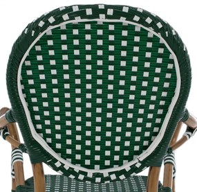 Σκαμπό Αλουμινίου Bamboo Look Με Wicker Πράσινο Λευκό 56x60x126 Εκ.