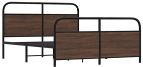 vidaXL Σκελετός Κρεβ. Χωρίς Στρώμα Καφέ Δρυς 150x200 εκ. Μεταλλικό