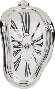 Ρολόι Επιτραπέζιο Χρόνος Που Λιώνει Ασημί Πλαστικό 18x13cm