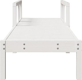vidaXL Ξαπλώστρα Λευκή 199,5x62x55 εκ. από Μασίφ Ξύλο Πεύκου
