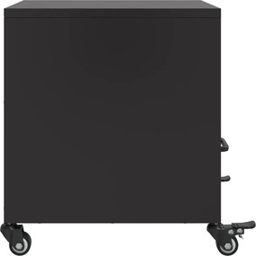 vidaXL Κομοδίνο Μαύρο 36x39x43,5 εκ. από Χάλυβα