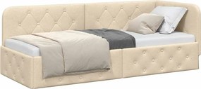 vidaXL Κρεβάτι Γωνίας Κρεμ 80 x 200 cm ύφασμα