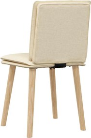 vidaXL Καρέκλες Τραπεζαρίας 2 τεμ. Κρεμ Υφασμάτινες