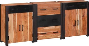 vidaXL Πλαϊνό γραφείο 3 τμχ. Καφέ 165 x 30 x 75 εκ.