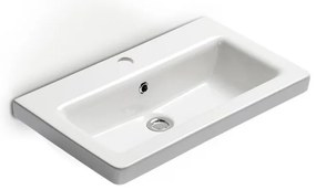 Bianco Ceramica Urban 35060 Λευκός Πορσελάνινος Νιπτήρας Μπάνιου Κρεμαστός ή Ένθετος ή Επικαθήμενος Επίπλου 60x35cm