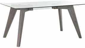 Τραπεζαρία DKD Home Decor Κρυστάλλινο Γκρι Διαφανές Ξύλο MDF (160 x 90 x 75 cm)