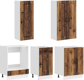 vidaXL Μονάδα κουζίνας KALMAR 5 pcs Παλαιωμένο ξύλο Επεξεργασμένο Ξύλο