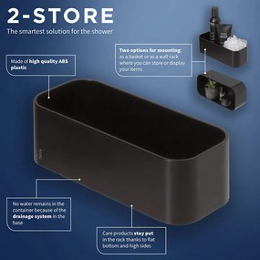 Tiger 2-Store Επιτοίχιο Ράφι 25 cm Black 1500010746