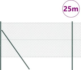 vidaXL Εξωτερικός Χάλυβας Αλυσίδας Επιφυλάξεως Δαπέδου 25 x 1 m Δίχτυ