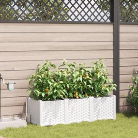 vidaXL Γλάστρες Κήπου 1 τεμ Λευκό 120 x 40 x 37.5 cm Πλαστικό