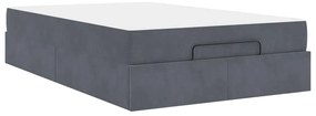 vidaXL Σκελετός Κρεβατιού Σκούρο γκρι 140 x 190 cm Βελούδο