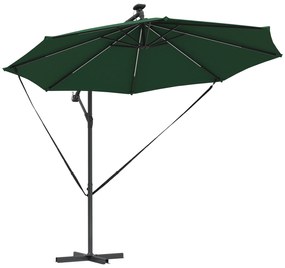 vidaXL Ομπρέλα Cantilever Banana Πράσινο 294 x 294 x 248 cm