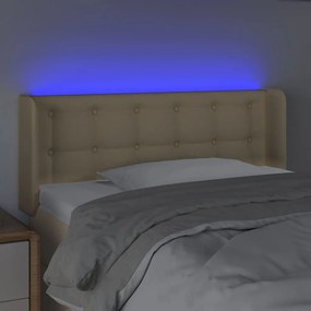 Κεφαλάρι Κρεβατιού LED Κρεμ 83x16x78/88 εκ. Υφασμάτινο - Κρεμ