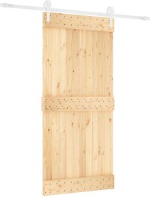 vidaXL Συρόμενη Πόρτα Φυσικό και Λευκό 95 x 210 cm