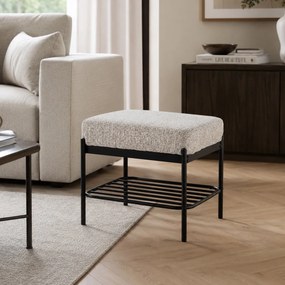 Σκαμπό (55x36x47) Spitishop Andenne L.Grey/Black