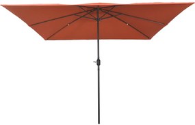 vidaXL Τετράγωνη Ομπρέλα Κήπου 295x245 εκ. Καμένο Πορτοκαλί