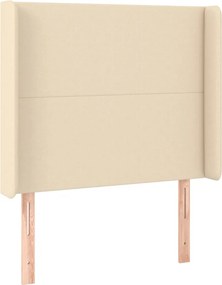 vidaXL Κρεβάτι Boxspring με Στρώμα Κρεμ 90x190 εκ.Υφασμάτινο