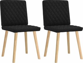 vidaXL Καρέκλες Τραπεζαρίας 2 τεμ. Μαύρες Υφασμάτινες