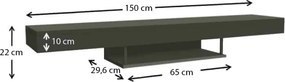 Έπιπλο τηλεόρασης Albares με LED ανθρακί 150x30x22εκ