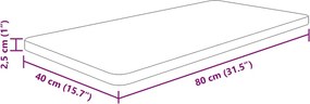vidaXL Πάγκος Μπάνιου Αν. Καφέ 80x40x2,5 εκ. Επεξ. Μασίφ Ξύλο