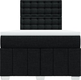 vidaXL Κρεβάτι Boxspring με Στρώμα Μαύρο 120x200 εκ. Υφασμάτινο