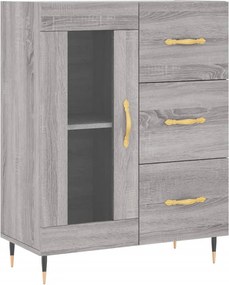 vidaXL Ντουλάπι Γκρι Sonoma 69,5 x 34 x 180 εκ. Επεξεργασμένο Ξύλο