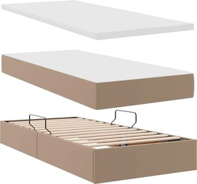 vidaXL Κρεβάτι Αποθήκης Καπουτσίνο 90 x 190 cm Τεχνητό Δέρμα