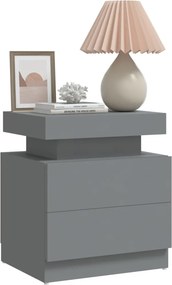 vidaXL Κομοδίνο Γκρι 40 x 35 x 52 εκ. από Επεξ. Ξύλο