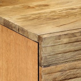 Κομοδίνα 2 τεμάχια καφέ 40x33x46 cm από μασίφ ξύλο Mango - Καφέ