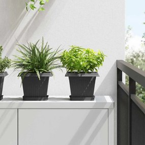 vidaXL Γλάστρες φυτών 24 τμχ. Μαύρο Πλαστικό