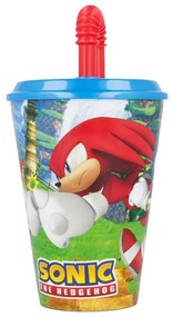 Water Cup with Straw for Kids STOR 40530 430 ml Sonic the Hedgehoh (blue&amp;red)