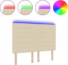 vidaXL LED κεφαλάρι με φώτα λωρίδας LED Κρεμ 160 cm Πολυεστέρας