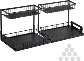 VEVOR 2-Tier Wire Pull Out Cabinet Under Sink Basket Organizer 10.7"x14.2" 2PCS