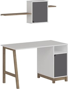 Γραφείο Λευκό / Καρυδί RADOR 120x60x75