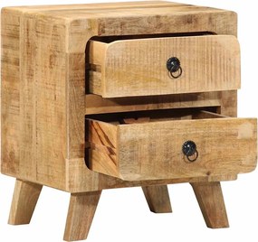 vidaXL Κομοδίνο 40x32x46 cm από μασίφ ξύλο Rough Mango
