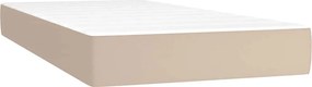 vidaXL Κρεβάτι Boxspring Στρώμα&amp;LED Καπουτσίνο 120x190 εκ. Συνθ. Δέρμα