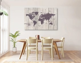 Εικόνα σε καφέ φελλό χάρτη σε ξύλινο φόντο - 90x60  color mix