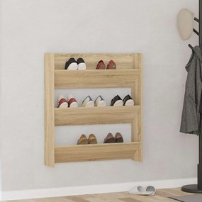 vidaXL Παπουτσοθήκη Τοίχου Sonoma Δρυς 80 x 18 x 90 εκ. Επεξ. Ξύλο
