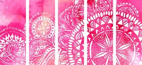 Εικόνα 5 τμημάτων Μάνταλα ροζ ακουαρέλα - 200x100