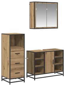 vidaXL Σετ Επίπλων Μπάνιου 3 pcs Artisan Oak Επεξεργασμένο ξύλο