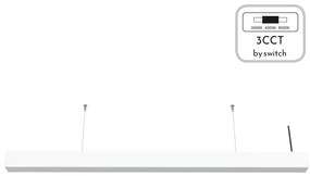 Κρεμαστό Γραμμικό Φωτιστικό D120cm Led 50w 6000lm 3CCT by switch Λευκό Inlight 6072-150-WH