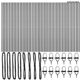 vidaXL Στύλος Περιφράξεων 52 pcs Γκρι 3.2 x 3.2 x 200 εκ Ατσάλι