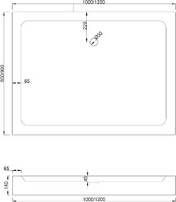 Mexen Rio ορθογώνιος ντουζιέρα 100 x 80 cm, λευκή - 45108010